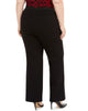 Anne Klein Women's   Mid-Rise Flat-Front Pants Black  24W - thumbnail