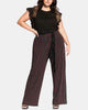 City Chic Women's  Striped Office Palazzo Pants Black  XS - thumbnail