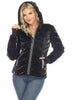 Women's Midweight Quilted Contrast With Thumbholes Hooded Jacket - thumbnail