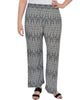 NY Collection Women's  Printed Pull On Lounge Pants Black  1X - thumbnail