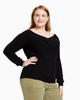 Albany Off The Shoulder V-Neck Sweater - thumbnail