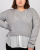 Ophelia Faux Layered Knit Sweater Shirt Effect - thumbnail