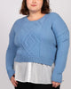 Ophelia Faux Layered Knit Sweater Shirt Effect - thumbnail