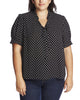 Ella Short Sleeve V-Neck Polka Dot Top - thumbnail