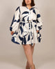 Manon Shirt Dress Belted Puffy Sleeves White - thumbnail