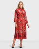 Ikat Print Georgette Tiered Dress - thumbnail
