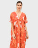 Tropical Floral Print Crepe Kaftan - thumbnail