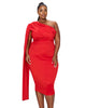 Spade One Shoulder Cape Dress - thumbnail