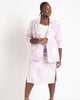 Printed Linen Midi Skirt With Slit - thumbnail
