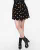 Smak Parlour Black Corduroy & Pumpkin Stamp Campus Mini Skirt - thumbnail