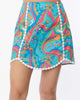 Smak Parlour Blue Daisy River Psychedelic Scallop Hem Mini Skirt - thumbnail