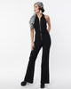 Smak Parlour Black Front Zipper Halter Jumpsuit - thumbnail