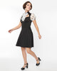 Smak Parlour Black & White Cat Burnout Flare Dress - thumbnail