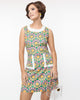 Smak Parlour Green & Pink Mod Daisy Liberated Mini Dress - thumbnail