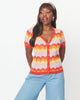 Unique Vintage Rainbow Scallop Striped Cardigan - thumbnail
