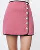 Smak Parlour Rose Quilted & Heart Buttons Mini Skirt - thumbnail