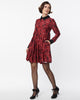 Unique Vintage Burgundy & Black Bats Baby Doll Dress - thumbnail
