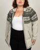 Therese Ski Pattern Zip Front Jacket Grey - thumbnail