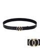 Double Circle Buckle Belt Black - thumbnail