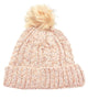 Hat-Sherpa Lined Acrylic Pompom Beanie Wither Hat Pink - thumbnail