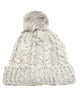 Hat-Sherpa Lined Acrylic Pompom Beanie Wither Hat Grey - thumbnail
