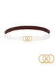 Three Round Buckle Belt White - thumbnail