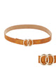 Twist Double Circle Buckle Belt Brown - thumbnail