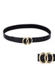 Twist Double Circle Buckle Belt Black - thumbnail
