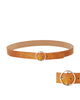 Round Buckle Belt Brown - thumbnail