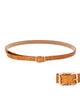 Twist Square Buckle Belt Brown - thumbnail