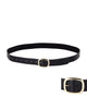 Round Square Buckle Belt Black - thumbnail