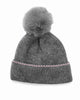 Warm Winter Hat Knitted Pompom Hat Grey - thumbnail
