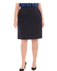 Calvin Klein Women's Plus Textured Knee Length Pencil Skirt Black Size 16W - thumbnail
