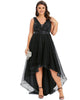Sleeveless V-back Tulle High-Low Sequin Appliques Evening Dresses - thumbnail