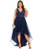 Sleeveless V-back Tulle High-Low Sequin Appliques Evening Dresses - thumbnail