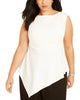 Adrianna Papell Women's Plus Size Asymmetric Sleeveless Top White Size 22 T/L - thumbnail