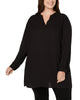 Anne Klein Women's Plus Printed V Neck Tunic Top Black Size 1X - thumbnail