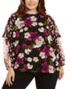 Calvin Klein Women's Plus Printed Ruffle Sleeve Top Multi Size 1X - thumbnail