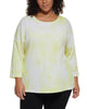 Calvin Klein Women's Plus Tie Dye Print Top Yellow Size 2X - thumbnail