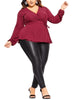 City Chic Women's Plus Embellished Surplice Wrap Top Red Size 22W - thumbnail