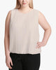 Calvin Klein Women's Plus Size Pleated Bubble Top Dark Beige Size 3X - thumbnail