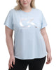 Calvin Klein Women's Performance Plus Foil Logo Pullover Top Aqua Size 1X - thumbnail