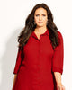 City Chic Women's Plus Dynamic Tunic Top Collar Rolled Sleeve Red Size 24W - thumbnail
