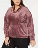 Calvin Klein Performance Women's Plus Size Cowlneck Side-Tie Top Beige Size 1X - thumbnail