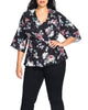 City Chic Women's Trendy Plus Rose Chain Top Black Size XS - thumbnail