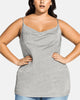City Chic Women's Trendy Plus Size Cowlneck Top Gray Size 18W - thumbnail