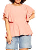 City Chic Women's Plus Romantic Mood Top Pink Size L/20 - thumbnail