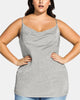 City Chic Women's Plus Shimmer Cowl Neck Top Gray Size 14W - thumbnail