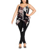 City Chic Women's Trendy Plus Sahara Printed Asymmetrical Top Brown Size 14 - thumbnail