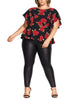 City Chic Women's Trendy Plus Rose Liaison Top Purple Multi Size XL - thumbnail